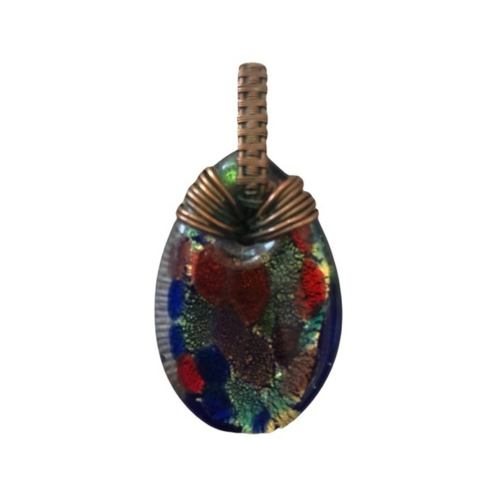 Handmade glass pendant wrap